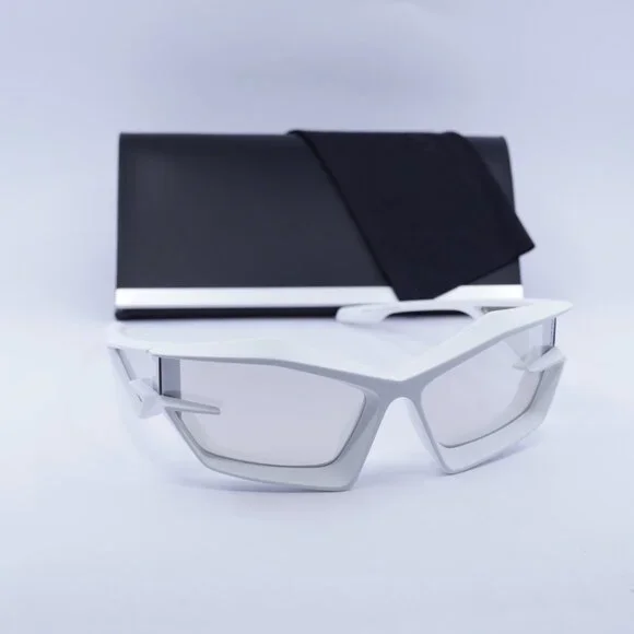 Givenchy GV40049U 21C Geometric Sunglasses - White/Smoke Mirror GIVENCHY GIV CUT 40049 White Silver Mirrored Runway Unisex  main image 3